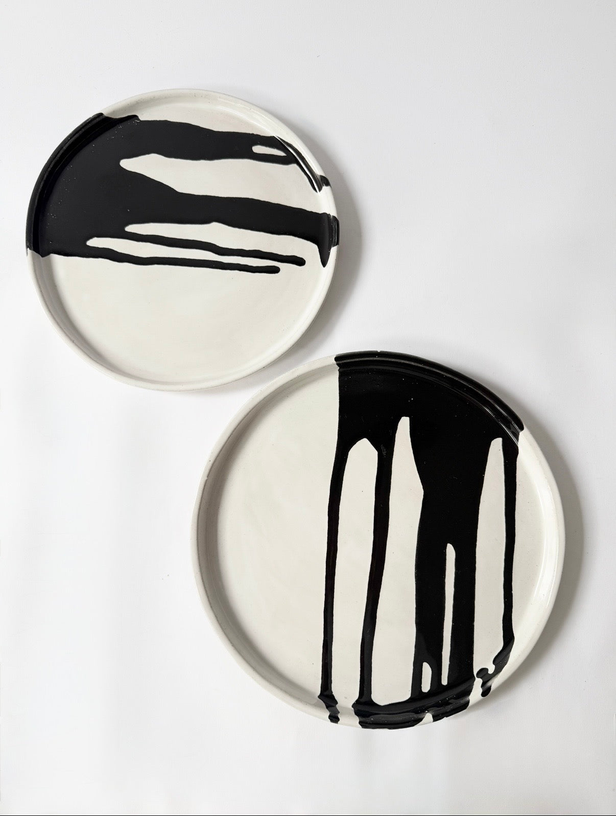 Hand crafted ceramic platters with splatter design.  Made in Adelaide, South Australia
