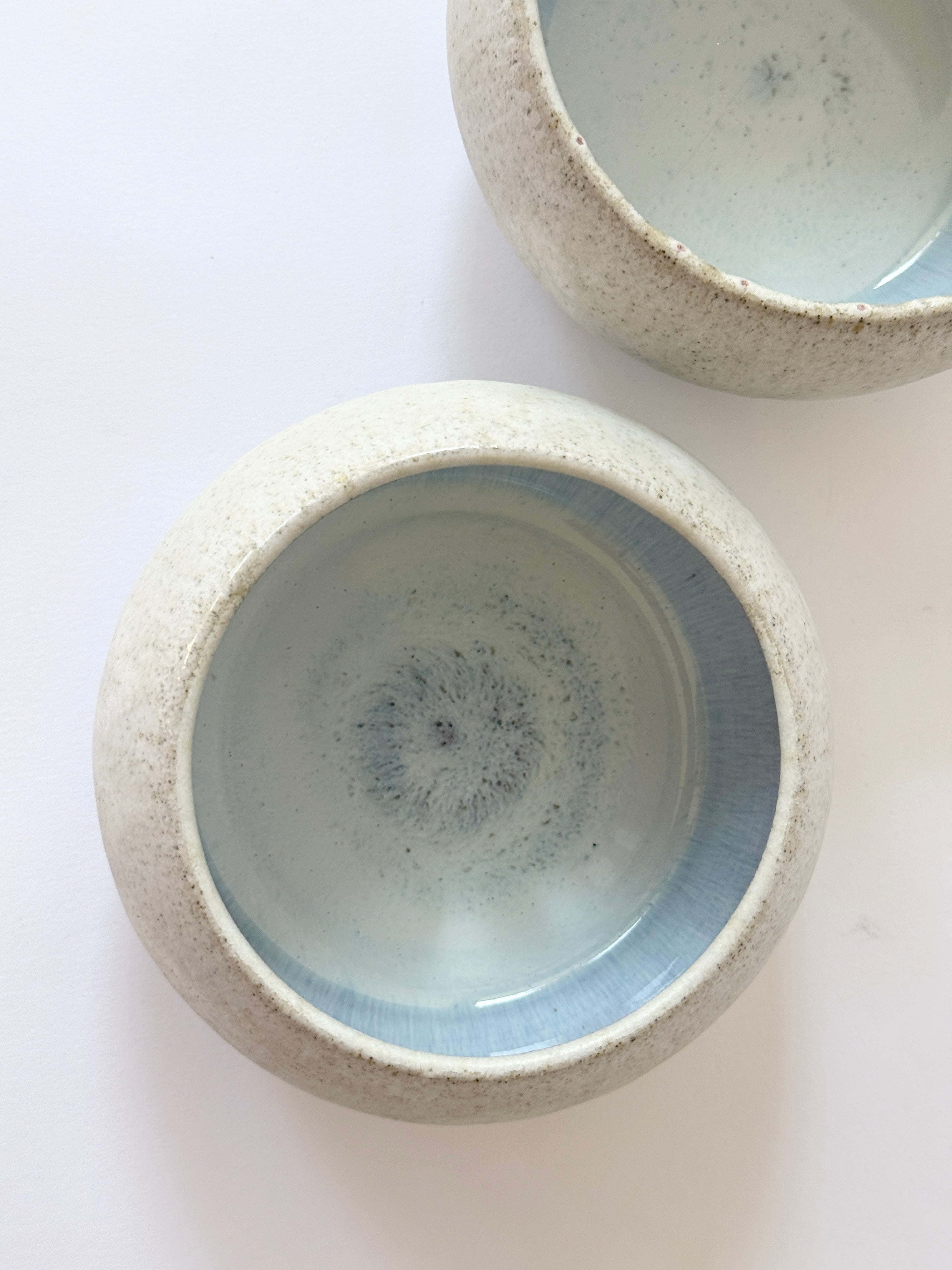 blue and white hand created ceramic bowls.  great unique gift idea