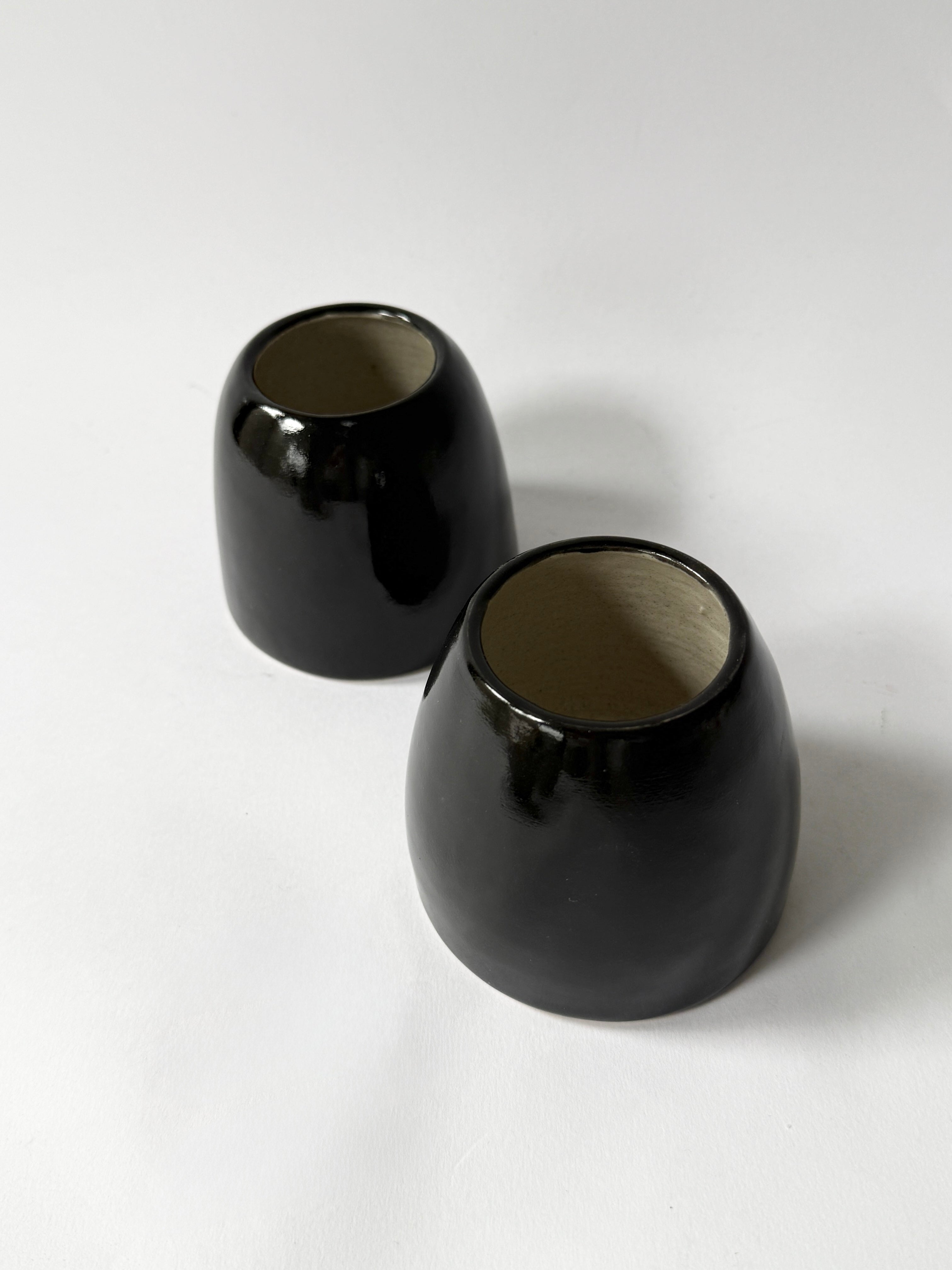 Unique black gloss glazed vases made in Adelaide South Australia by FionaK