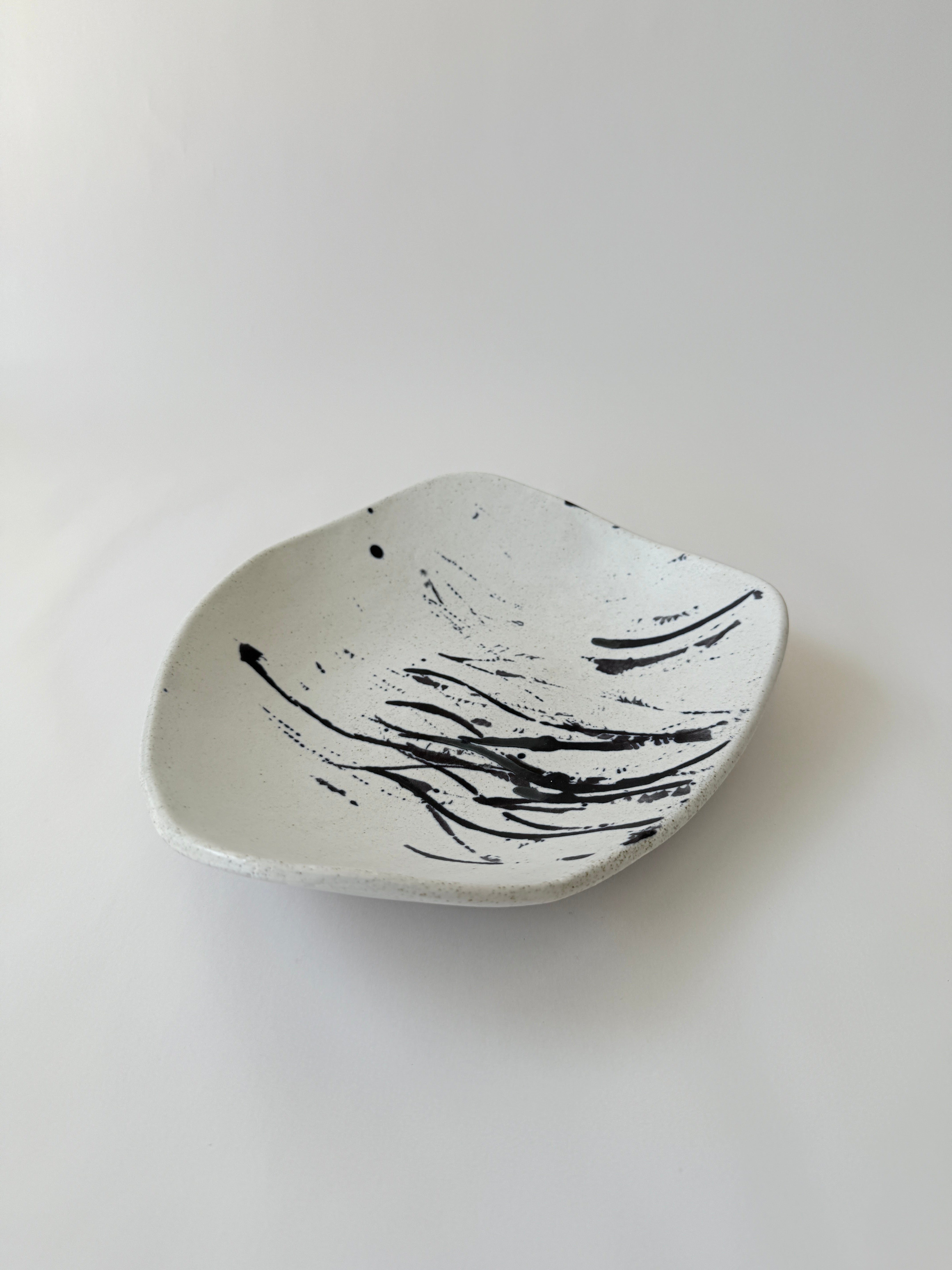 splatter design shallow bowl unique and handmade ceramics Adelaide